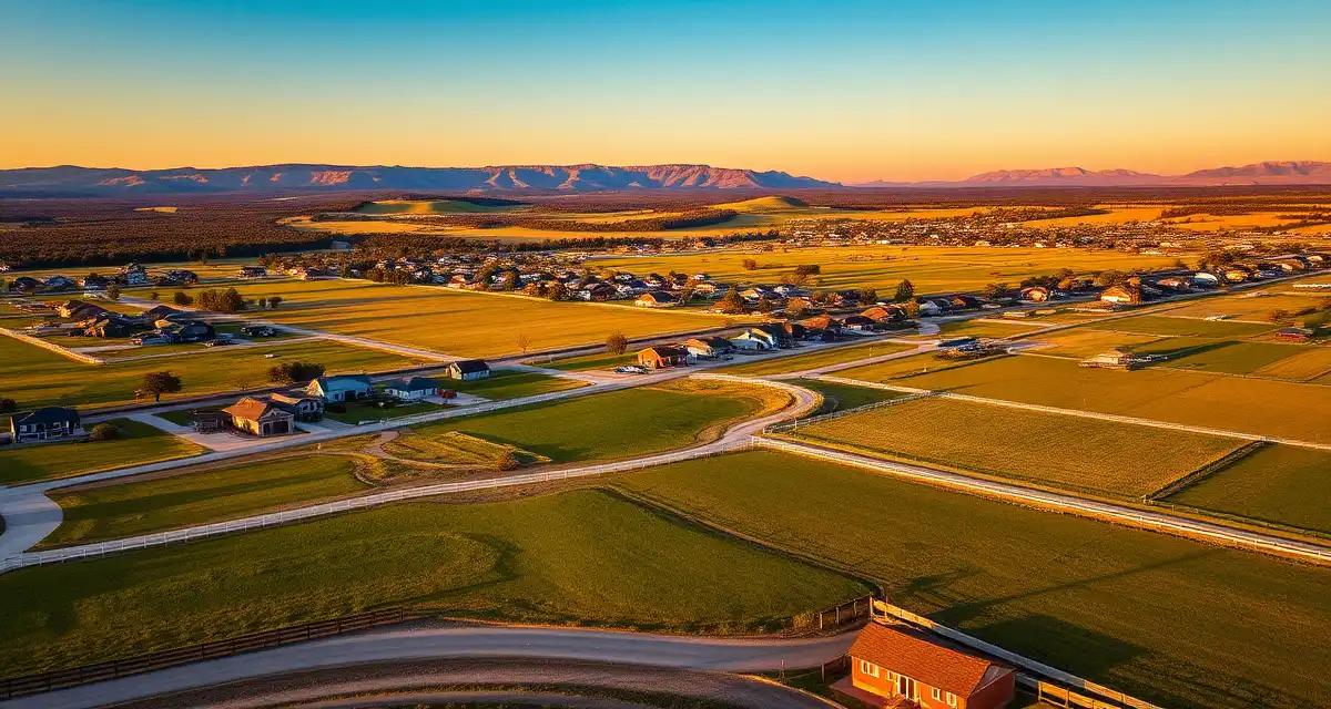 Douglas County horse community landscape Aerial view of Parker and Castle Rock Colorado horse properties and ranches in Douglas County suburban area