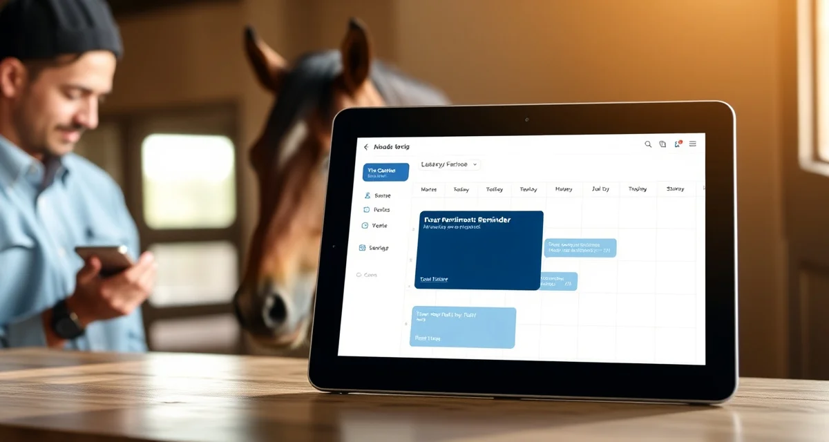 FarrierIQ appointment reminder management interface Farrier scheduling software sending appointment reminders to horse owner clients via automated text message notification system.
