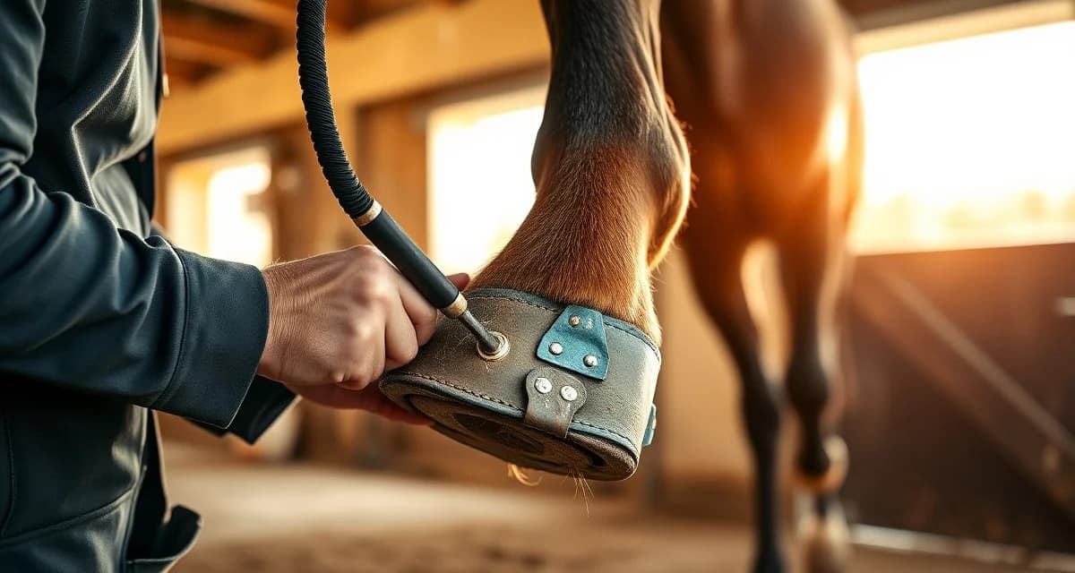NY Farrier License Requirements and Hoof Care Standards Professional farrier performing hoof care on a horse in New York, demonstrating proper farrier licensing and certification standards.