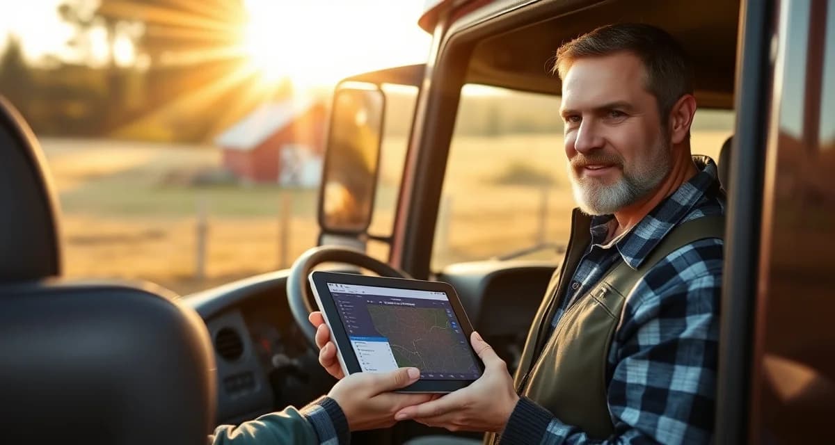 Route optimization success in farrier scheduling Farrier using route optimization software on tablet to plan efficient service routes between barns