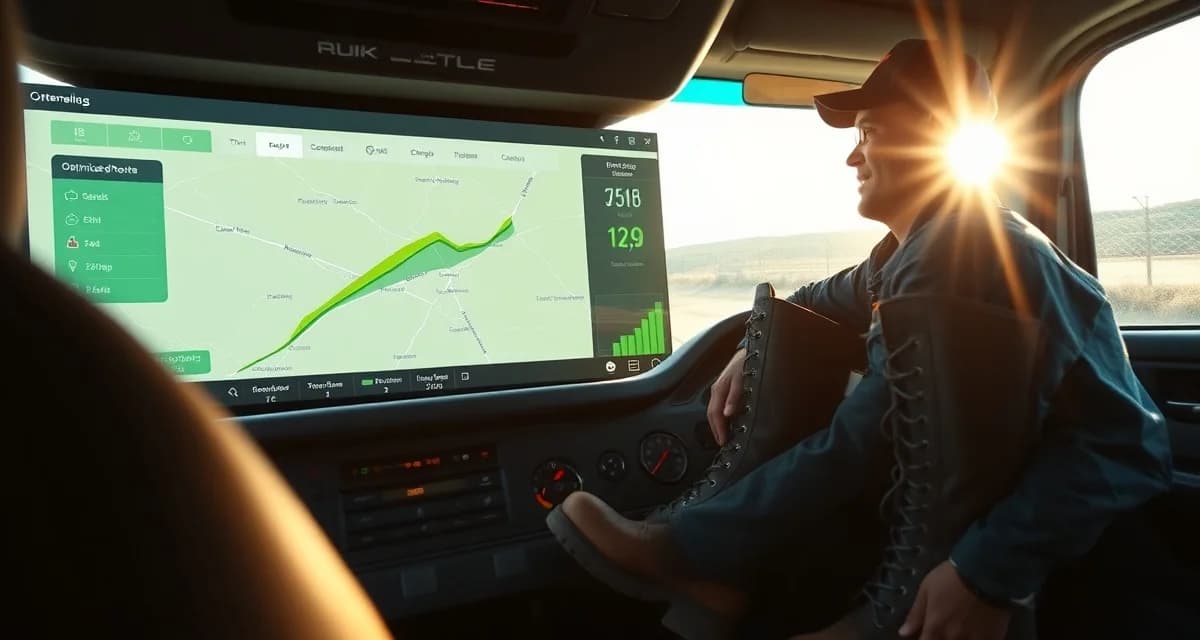 FarrierIQ route optimization ROI case study visualization Farrier route optimization map showing reduced miles and fuel savings on mobile scheduling dashboard display.