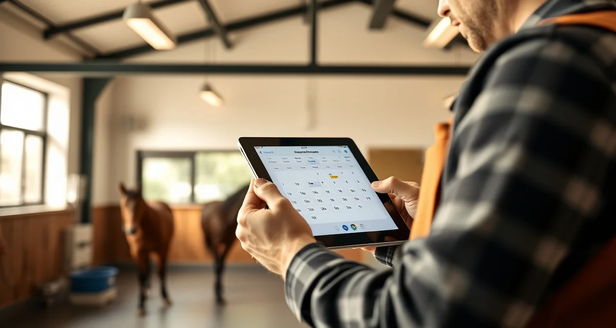 Complete farrier management software feature overview FarrierIQ farrier scheduling app interface showing appointment management and horse health records dashboard