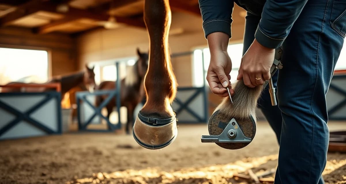 Expert farrier services Portland Oregon Tualatin Valley Professional farrier providing hoof care to horse in Portland Oregon Willamette Valley region with modern scheduling management