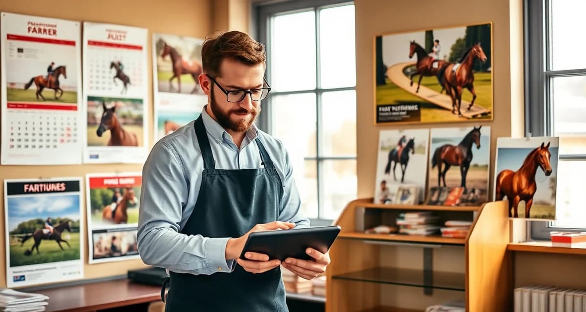 Digital scheduling solution for show season farrier management Farrier professional managing show season scheduling using digital planning tools for competition horse hoof care appointments