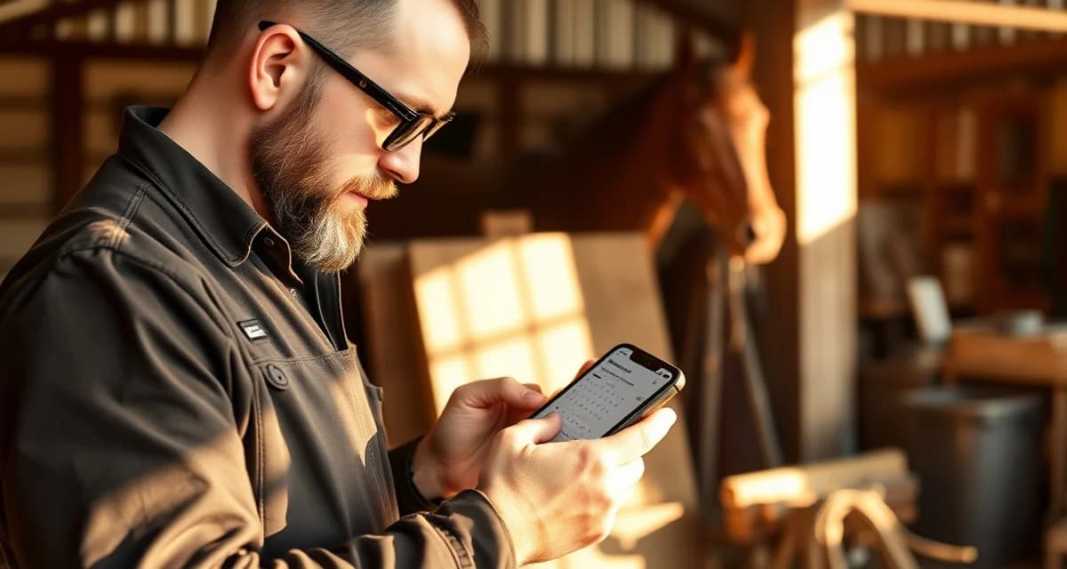 Best farrier scheduling software comparison 2026 Farrier software comparison showing scheduling, invoicing, and route optimization features on mobile device for hoof care management