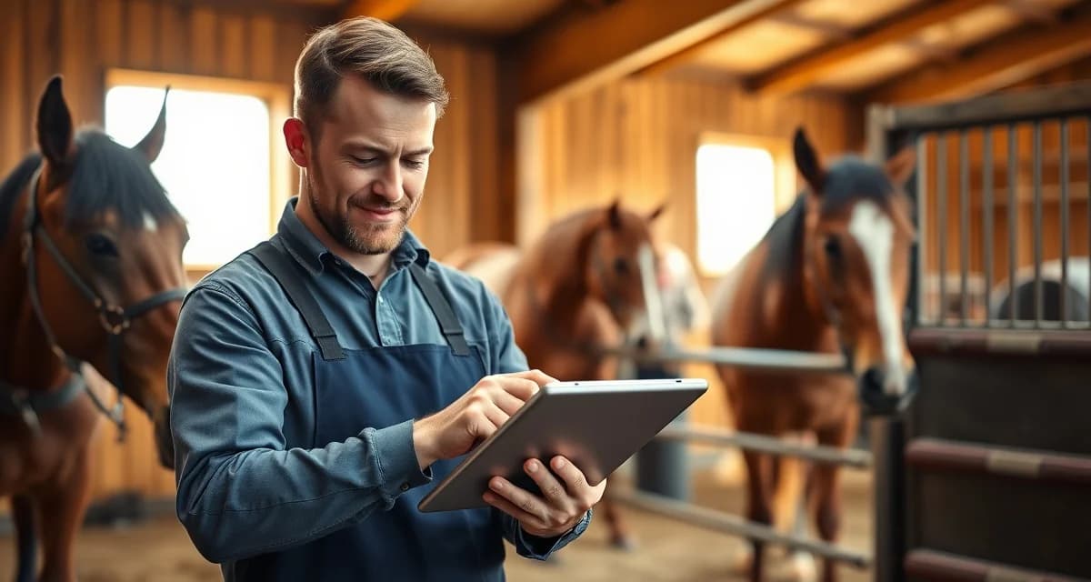 FarrierIQ horse owner portal dashboard Farrier software portal interface showing horse hoof care records and scheduling for horse owners self-service access