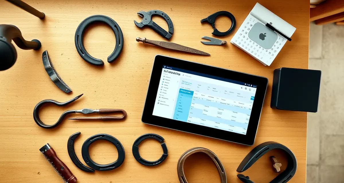 Farrier management software cost comparison tool Farrier scheduling software dashboard showing pricing tiers and hoof care management features on digital device