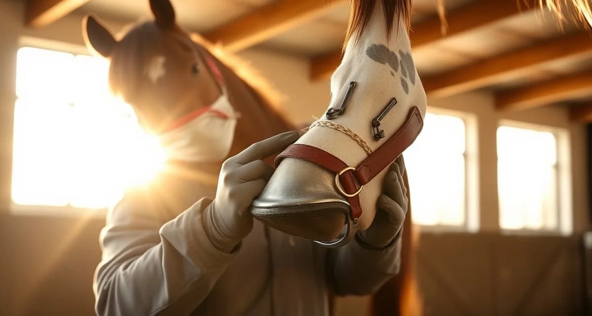 Jacksonville farrier providing quality hoof care services Professional farrier performing hoof care on horse in Jacksonville Florida with modern scheduling tools.