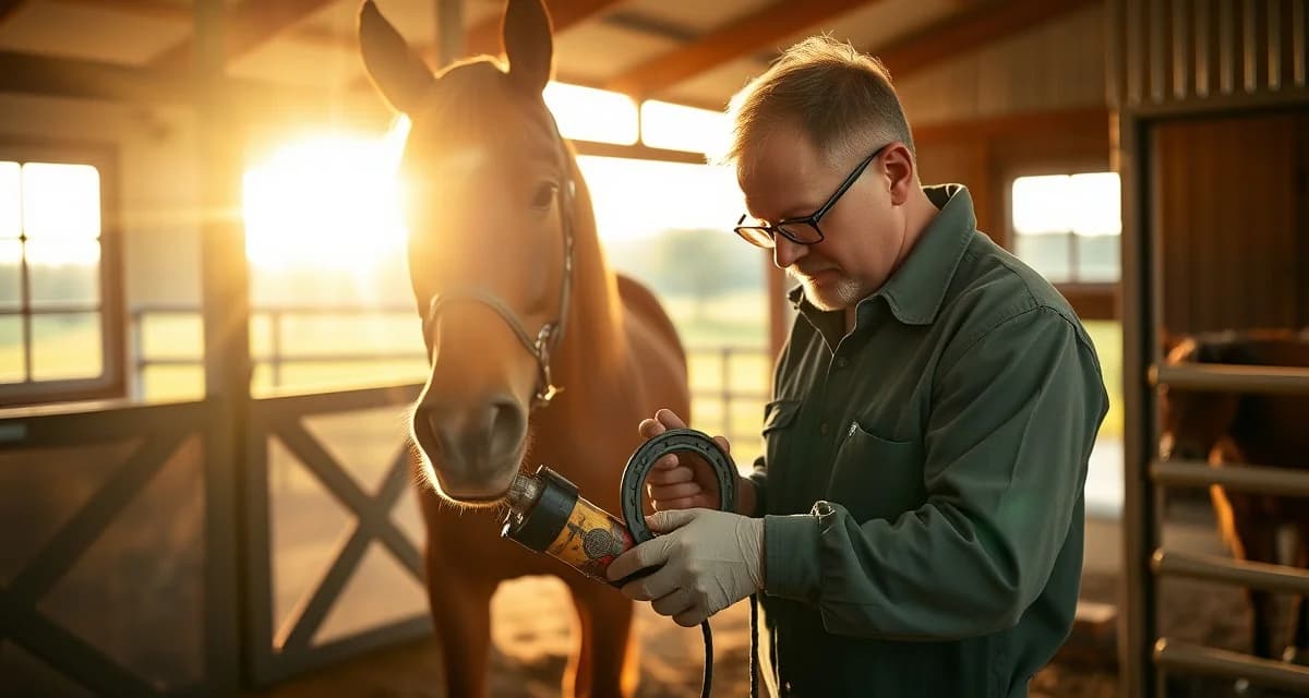 Triangle Area Farrier Business Management Farrier performing professional hoof care on horse using FarrierIQ scheduling software in Raleigh NC Triangle area