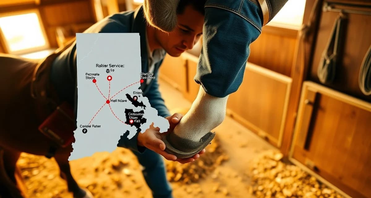 Efficient farrier scheduling in Rhode Island's compact geography Farrier scheduling software optimizing compact Rhode Island routes for efficient hoof care management across multiple horse properties.