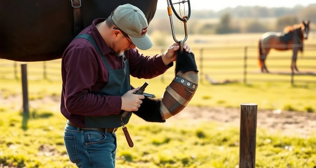 Expert farrier services in Tulsa Green Country Professional farrier trimming and caring for horse hooves in Tulsa Oklahoma's Green Country region